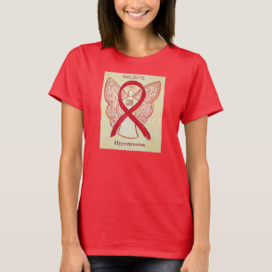 Hypertension Red Awareness Ribbon Angel Shirt