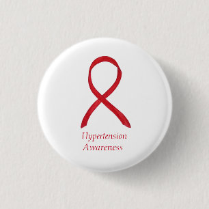 Hypertonie (HTN Awareness Red Ribbon Custom Button