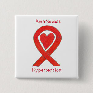 Hypertonie (HTN) Sensibilisierungs-Red Heart Ribbo Button