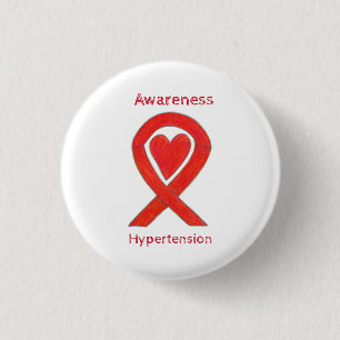 Hypertonie (HTN) Sensibilisierungs-Red Heart Ribbo Button