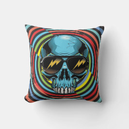 Hypno Colorful Skull With Glasses Kissen