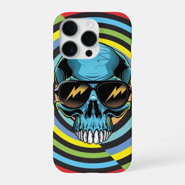Hypno Funky Totenkopf iPhone Hülle (Rückseite)