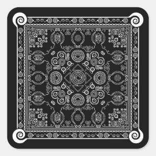 Hypno Hanky Spiral Bandana, Taschentuosensticker Quadratischer Aufkleber