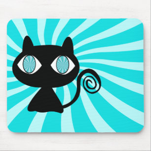 Hypno Katze mit zu vieler Katzenminze Mousepad