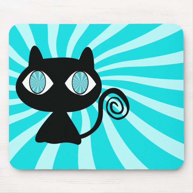Hypno Katze mit zu vieler Katzenminze Mousepad (Vorne)