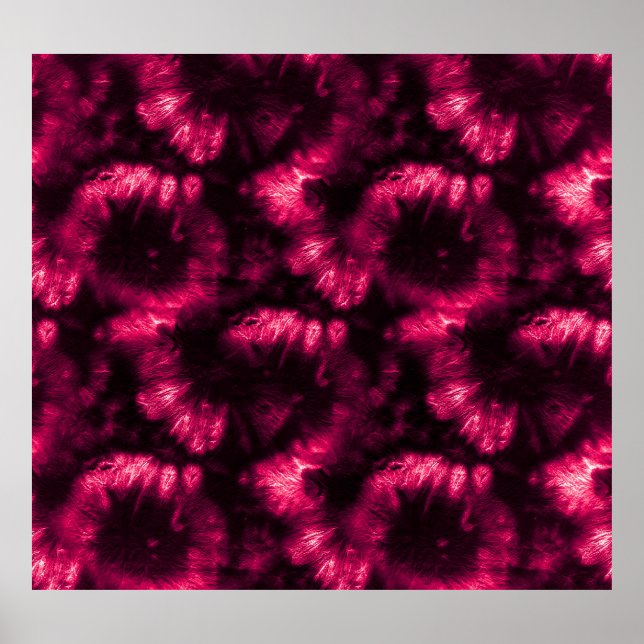 Hypno Pink Shibori Spiral Design Poster (Vorne)