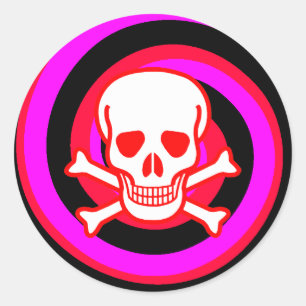HYPNO SCHÄDEL-AUFKLEBER RUNDER AUFKLEBER