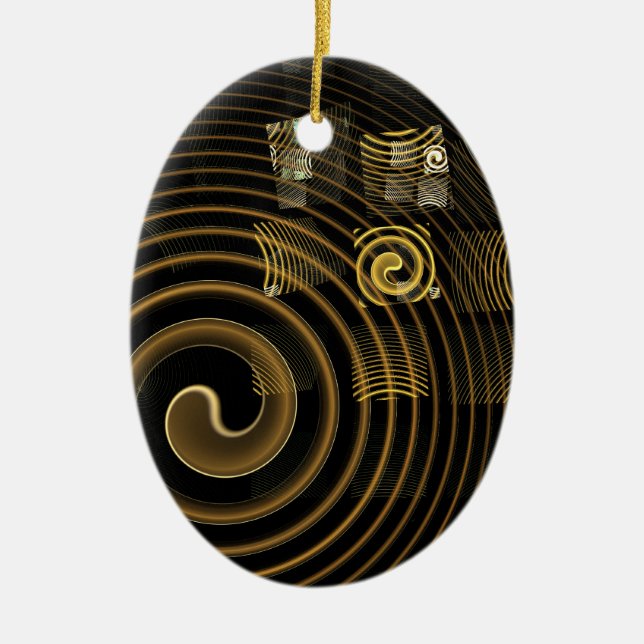 Hypnose Abstrakt Art Oval Ornament (Vorne)
