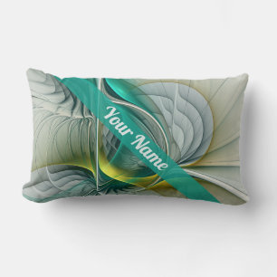 Hypnose Abstrakt Golden Turquoise Aquamarin Lendenkissen
