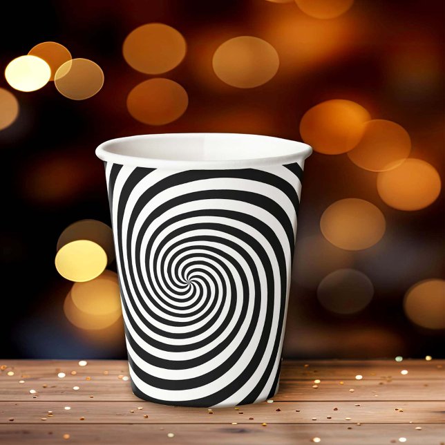 Hypnose Spiral Pappbecher (These fun paper cups add a touch of optical illusion and mind-bending fun to any setting.)