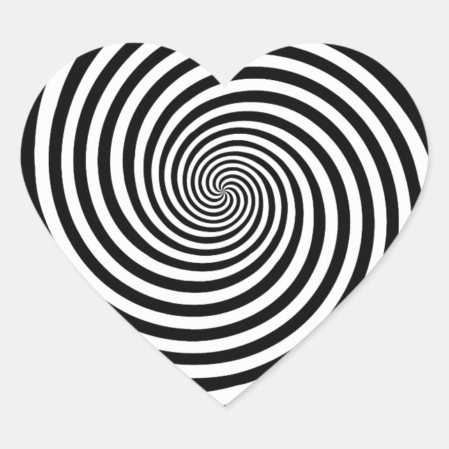 Hypnose-Spirale  Herz-Aufkleber (Vorderseite)