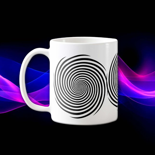 Hypnose Spiralmagie-Tasse Tasse (Start your day with a twist using our black and white Hypnosis spiral coffee mug.)