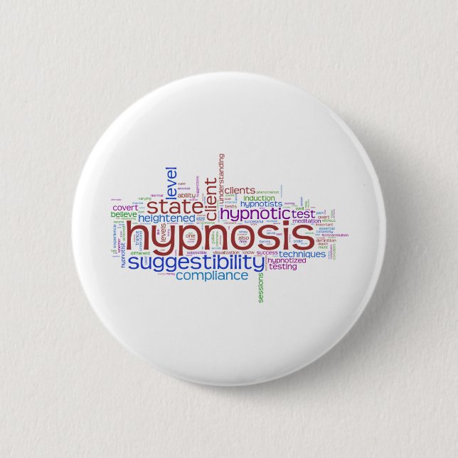 Hypnose-Wort-Kunst Button (Vorderseite)