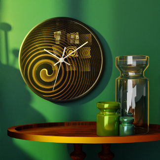 Hypnosis Abstract Art Round Große Wanduhr