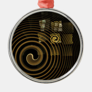 Hypnosis Abstract Art Round Silbernes Ornament