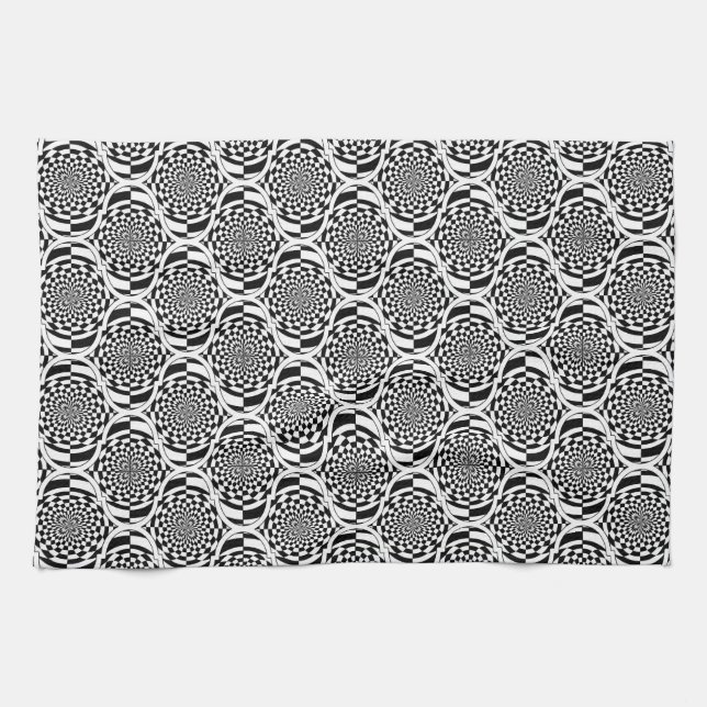Hypnosis Pattern Schwarz-weiß + Ihre Ideen Handtuch (Horizontal)