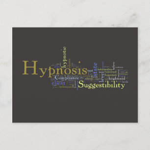 Hypnosis Word Art Post Card - Dunkler Hintergrund Postkarte