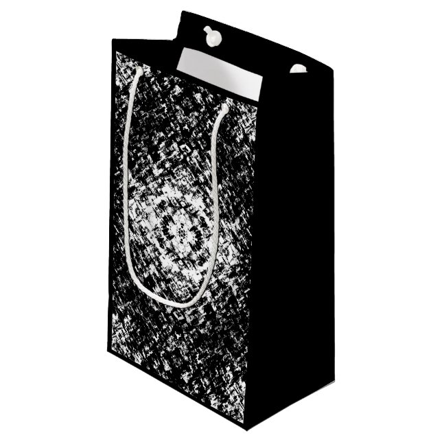Hypnotic Abstract Black And White Modern Art Kleine Geschenktüte (Vorderseite Schrägansicht)