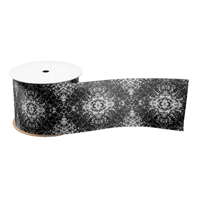 Hypnotic Abstract Black And White Modern Art Satinband (Spule)