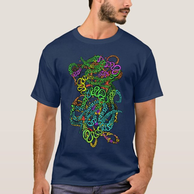 Hypnotic Amorphous Phantasmagoric Modern Groovy  T-Shirt (Vorderseite)