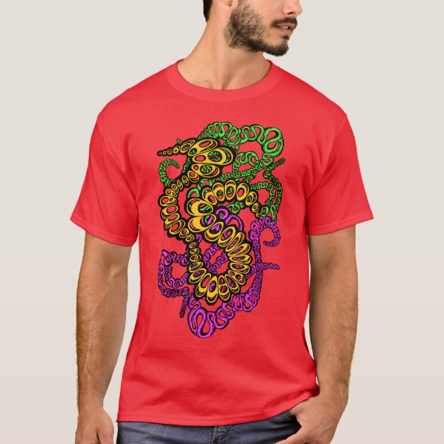 Hypnotic Amorphous Phantasmagoric Modern Groovy  T-Shirt (Vorderseite)