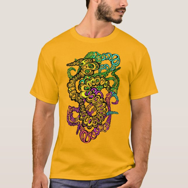 Hypnotic Amorphous Phantasmagoric Modern Groovy  T-Shirt (Vorderseite)