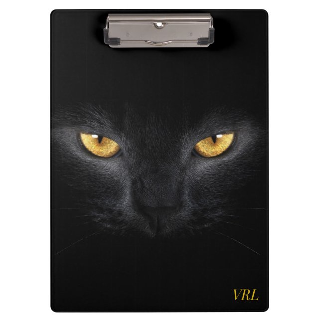 Hypnotic Black Cat Eyes Clipboard Klemmbrett (Vorderseite)