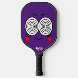 Hypnotic Cartoon Face Monogram Pickleball Paddle
