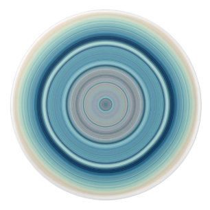 Hypnotic Circle Aqua Off-White Keramikknauf