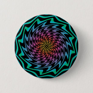 HYPNOTIC DISK Mesmerisierende Neon Cool Zig Zag Sp Button