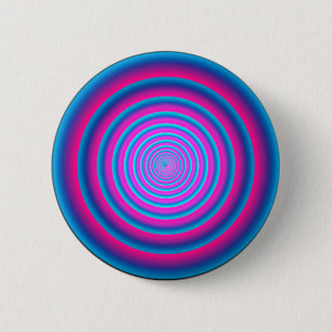 Hypnotic Fuzzy Lila Crazy Circular Vortex Disk Button
