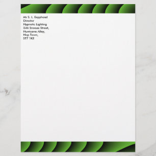 Hypnotic Green Wavy Lines anpassbarer Letterhead Briefkopf