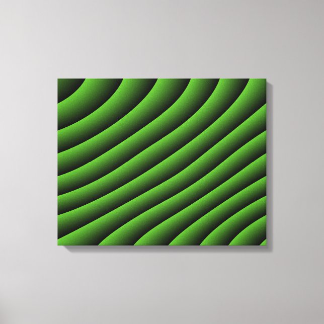 Hypnotic Green Wavy Lines Canvas Print Leinwanddruck (Vorderseite)