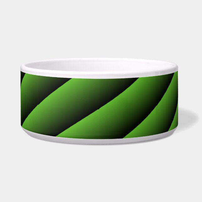 Hypnotic Green Wavy Lines Dog Bowl Napf (Vorderseite)