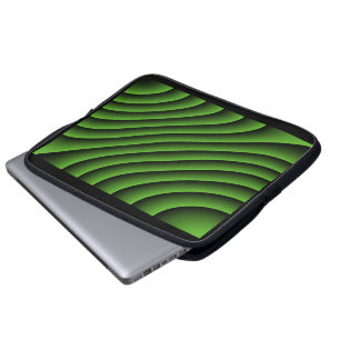 Hypnotic Green Wavy Lines Laptop Bag Laptopschutzhülle