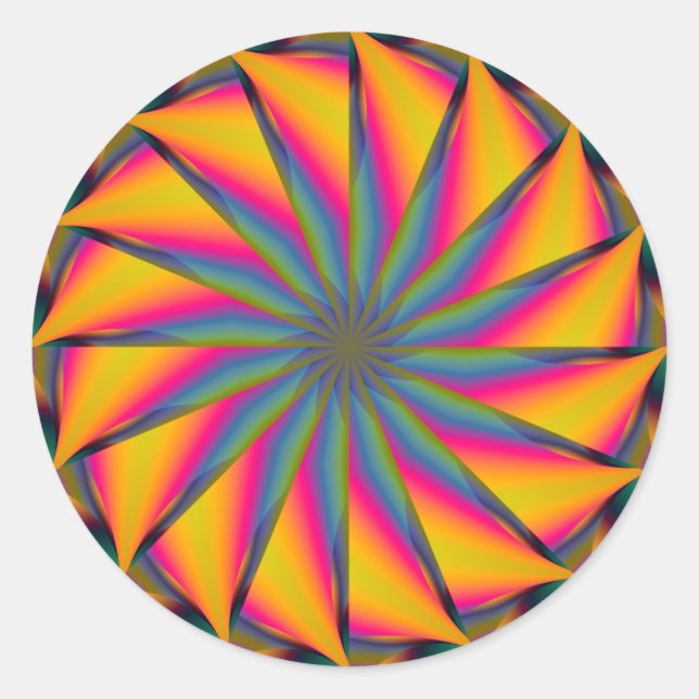 Hypnotic Mandala Runder Aufkleber (Vorderseite)