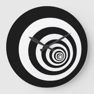 Hypnotic Optical Illusion Concetric Circles Große Wanduhr