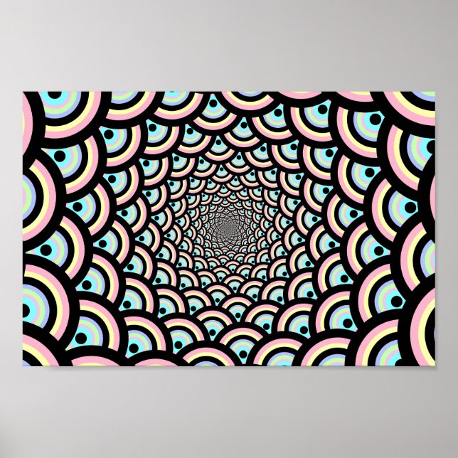 Hypnotic Psychedelic Archway Pattern Poster (Vorne)