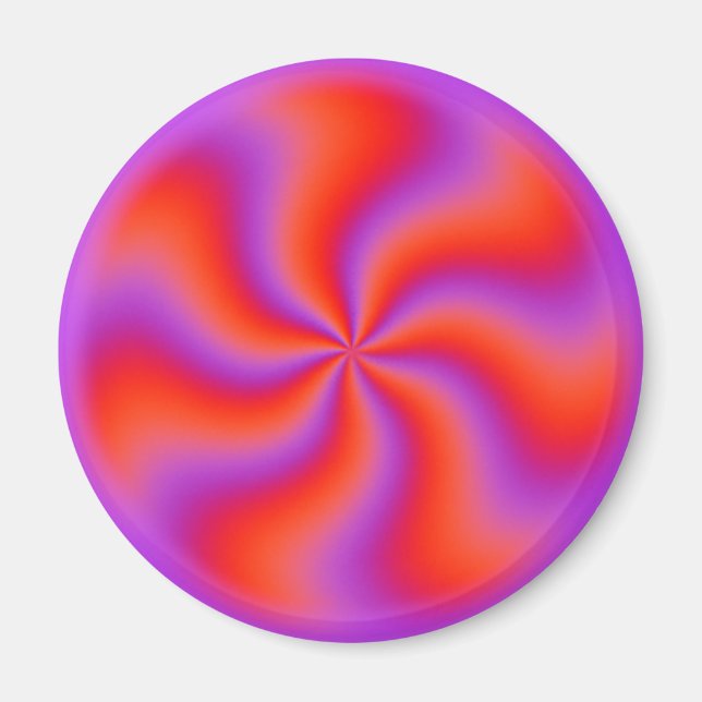 Hypnotic Spiral Optical Illusion Funny Neon Magnet (Vorne)