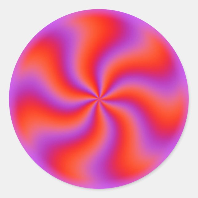 Hypnotic Spiral Optical Illusion Funny Neon Runder Aufkleber (Vorderseite)