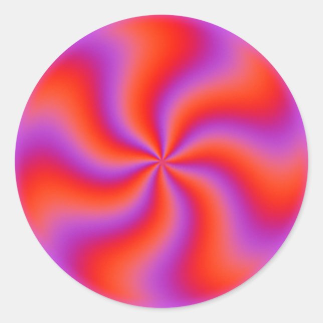 Hypnotic Spiral Optical Illusion Funny Neon Runder Aufkleber (Vorderseite)
