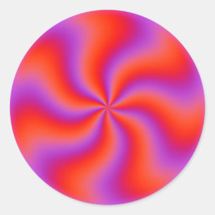 Hypnotic Spiral Optical Illusion Funny Neon Runder Aufkleber