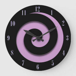 Hypnotic Spiral Purple Numbers Wall Clock Große Wanduhr
