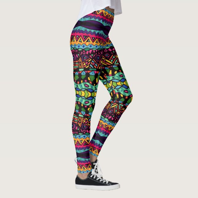 Hypnotic Voyage - Abstraktes Kunstmuster Leggings (Rechts)