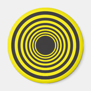 Hypnotisch gelb auf schwarzen Kreisen Magnet
