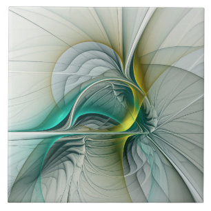 Hypnotische Abstrakt Golden Turquoise Aquamarines  Fliese