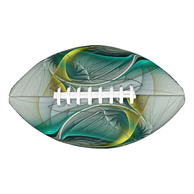 Hypnotische Abstrakt Golden Turquoise Aquamarines  Football (Vorderseite)