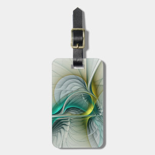 Hypnotische Abstrakt Golden Turquoise Aquamarines Gepäckanhänger
