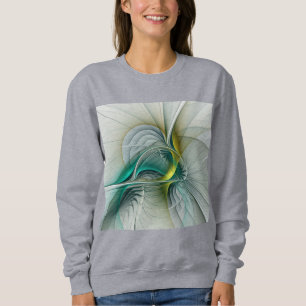 Hypnotische Abstrakt Golden Turquoise Aquamarines Sweatshirt
