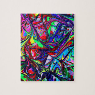 Hypnotische Abstrakte Rainbow-Paint-Wirbel Puzzle